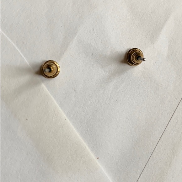 Pair of Dangle Earrings w/ Navy Blue Pom Pom - Picture 4 of 4